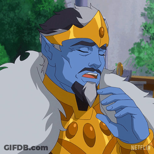 A Cartoon Of A Man With A Beard And A Crown With The Word Netflix On The Bottom GIF