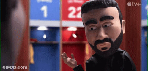 A Cartoon Of A Man With A Beard And Mustache Is Standing In Front Of A Sign That Says 1 And 22 GIF