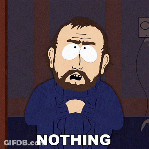 A Cartoon Of A Man With A Beard And The Word Nothing Behind Him GIF