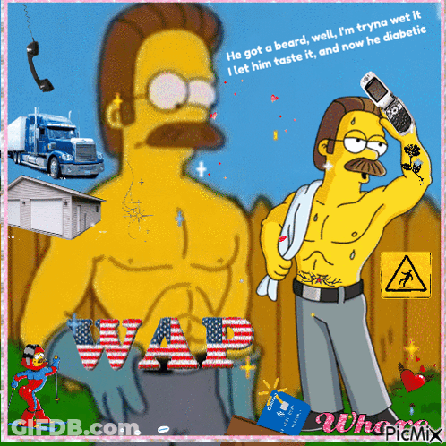 A Cartoon Of A Man With A Beard And The Word War Written On It GIF