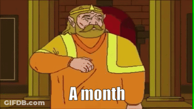 A Cartoon Of A Man With A Beard And The Words A Month GIF