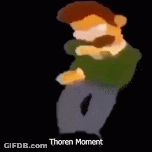 A Cartoon Of A Man With A Beard And The Words Thoren Moment GIF