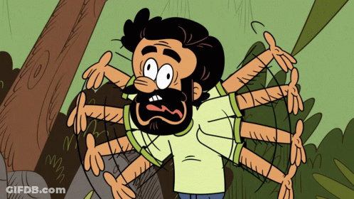 A Cartoon Of A Man With A Beard Has Many Hands GIF