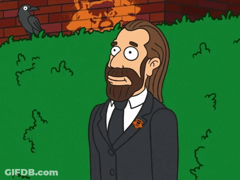 A Cartoon Of A Man With A Beard In A Suit GIF