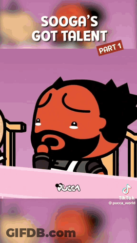 A Cartoon Of A Man With A Beard Is Titled Sooga 'S Got Talent GIF