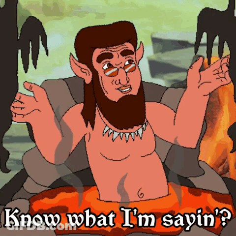 A Cartoon Of A Man With A Beard Saying Know What I M Sayin ' GIF