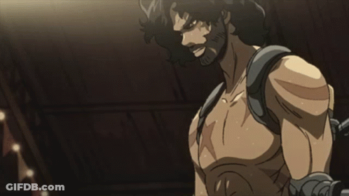 A Cartoon Of A Man With A Beard Screaming With His Mouth Open GIF