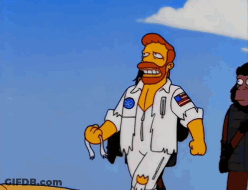 A Cartoon Of A Man With A Beard Wearing A Space Suit GIF