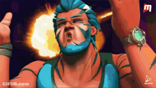 A Cartoon Of A Man With A Blue Beard Giving A Thumbs Up Sign GIF