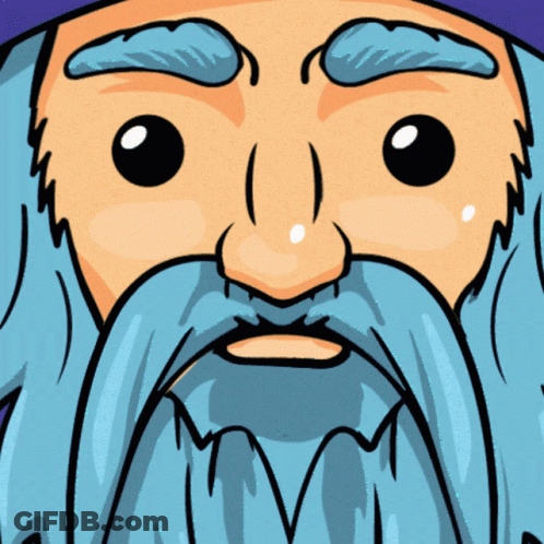 A Cartoon Of A Man With A Blue Beard GIF