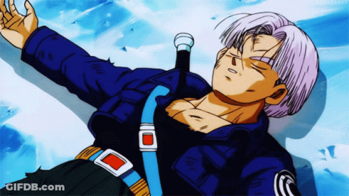 A Cartoon Of A Man With A Blue Jacket And A Belt With A Red Square On It GIF