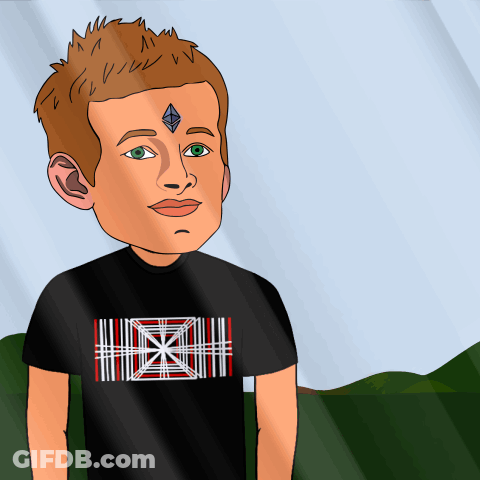A Cartoon Of A Man With A Diamond On His Forehead Wearing A Black Shirt GIF