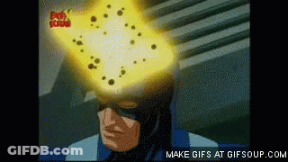 A Cartoon Of A Man With A Flame Coming Out Of His Head And The Words Make Gifs At Gifsoup.com Below GIF
