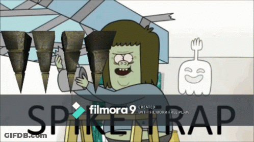A Cartoon Of A Man With A Fork And The Words Filmora 9 On The Bottom GIF