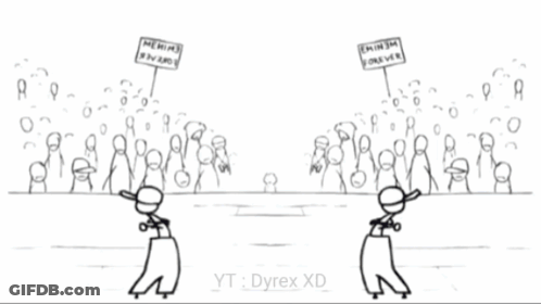 A Cartoon Of A Man With A Hat And A Sign That Says Ayuhhhh GIF