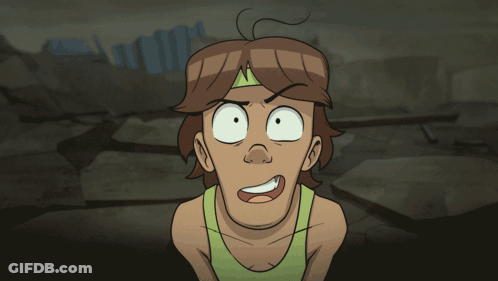 A Cartoon Of A Man With A Headband On His Head GIF