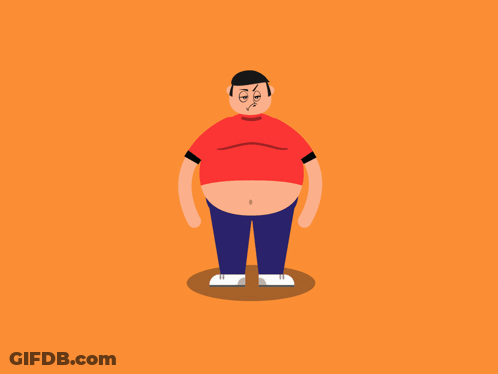 A Cartoon Of A Man With A Large Belly GIF