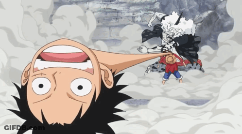 A Cartoon Of A Man With A Long Nose And A Skeleton In The Background GIF