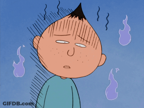 A Cartoon Of A Man With A Mohawk And A Purple Ghost Behind Him GIF