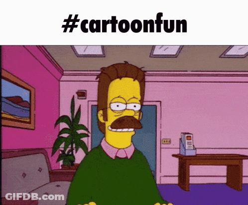 A Cartoon Of A Man With A Mustache And The Words #Cartoonfun On The Bottom GIF