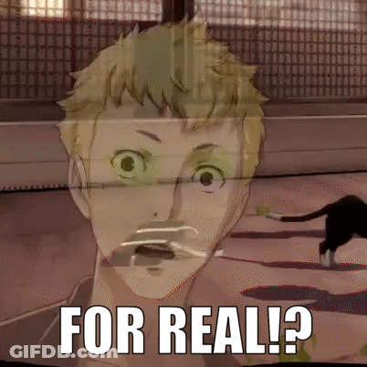A Cartoon Of A Man With A Mustache And The Words " For Real " Below Him GIF