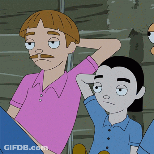 A Cartoon Of A Man With A Mustache Sitting Next To A Boy GIF