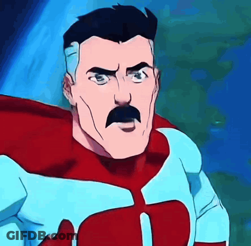 A Cartoon Of A Man With A Mustache Wearing A Red And White Suit GIF