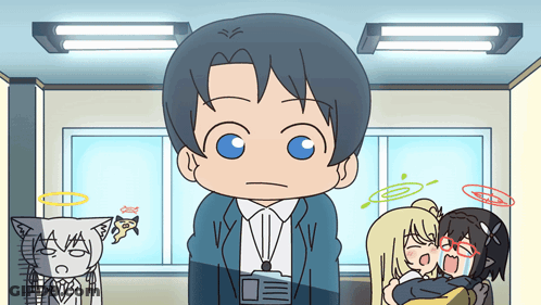 A Cartoon Of A Man With A Name Tag That Says Id On It GIF