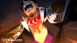 A Cartoon Of A Man With A Necklace Around His Neck Is Screaming . GIF