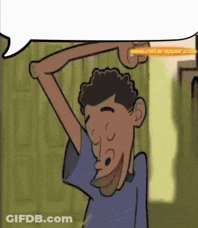 A Cartoon Of A Man With A Pencil In His Hand GIF