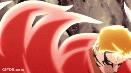 A Cartoon Of A Man With A Red And Yellow Tail GIF