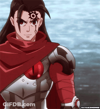 A Cartoon Of A Man With A Red Scarf Around His Neck And The Words Nostalgiabookworm Below Him GIF