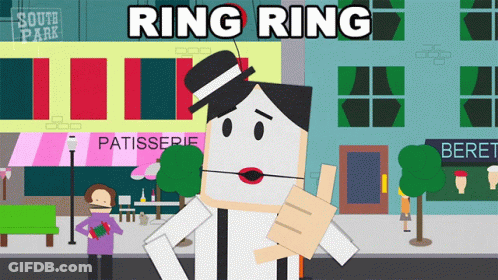 A Cartoon Of A Man With A Ring Ring Sign Above Him GIF