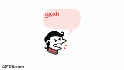 A Cartoon Of A Man With A Speech Bubble That Says " Yeah Maybe If I Was Weird " GIF