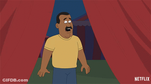 A Cartoon Of A Man With A Surprised Look On His Face And The Word Netflix On The Bottom GIF