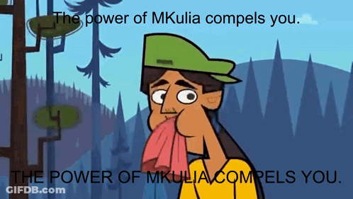 A Cartoon Of A Man With A Towel Around His Mouth With The Words The Power Of Mkulia Compels You GIF