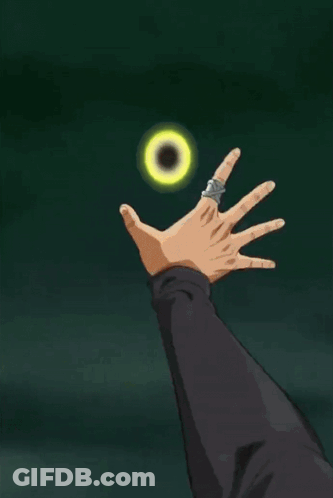 A Cartoon Of A Man With A Yellow Circle In Front Of Him GIF