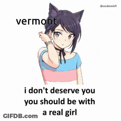 A Cartoon Of A Man With Curly Hair And A Laurel Wreath On His Head Says Vermont Who Are You GIF