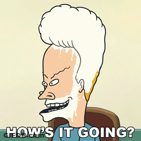 A Cartoon Of A Man With Foam On His Head And The Words How 'S It Going GIF