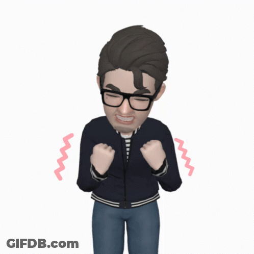 A Cartoon Of A Man With Glasses And A Black Jacket GIF