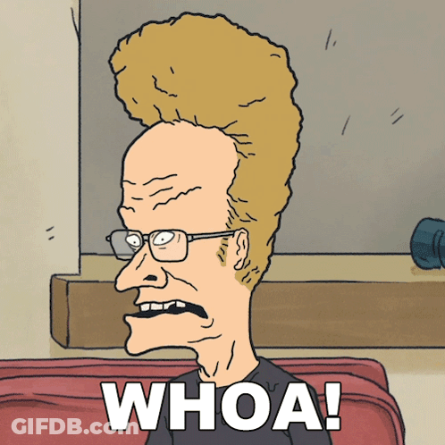A Cartoon Of A Man With Glasses And A Mohawk Says Whoa GIF