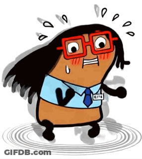 A Cartoon Of A Man With Glasses And A Name Tag That Says Cite GIF
