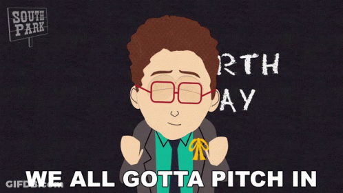 A Cartoon Of A Man With Glasses And A Sign That Says South Park GIF