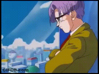 A Cartoon Of A Man With Glasses And Purple Hair GIF