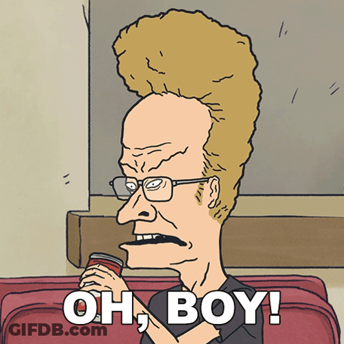 A Cartoon Of A Man With Glasses And The Words Oh Boy On The Bottom GIF