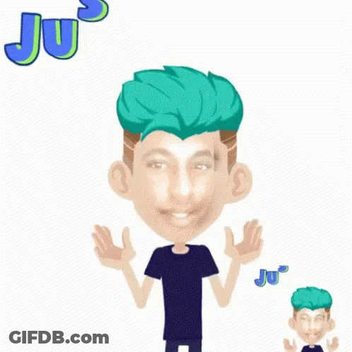 A Cartoon Of A Man With Green Hair Says " Just Saying " GIF