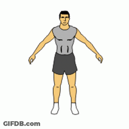 A Cartoon Of A Man With His Arms Outstretched GIF