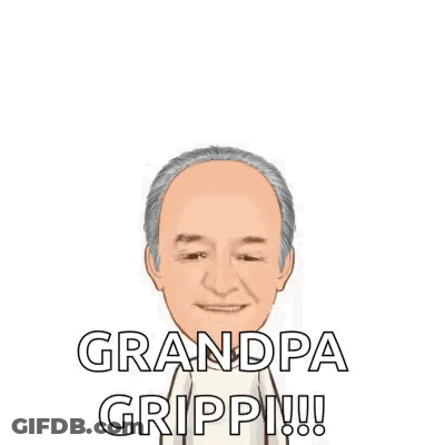 A Cartoon Of A Man With His Hands In The Air . GIF