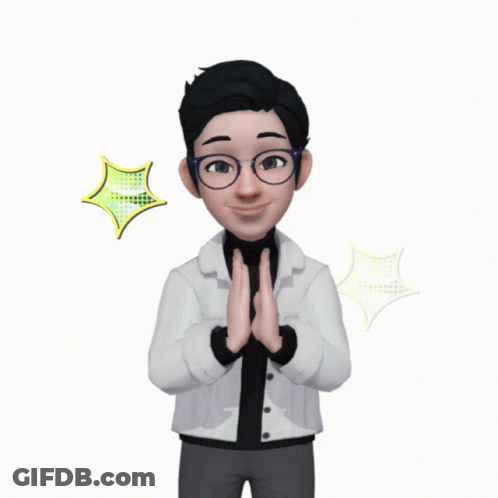 A Cartoon Of A Man With His Hands Together GIF