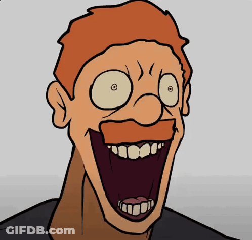 A Cartoon Of A Man With His Mouth Open GIF